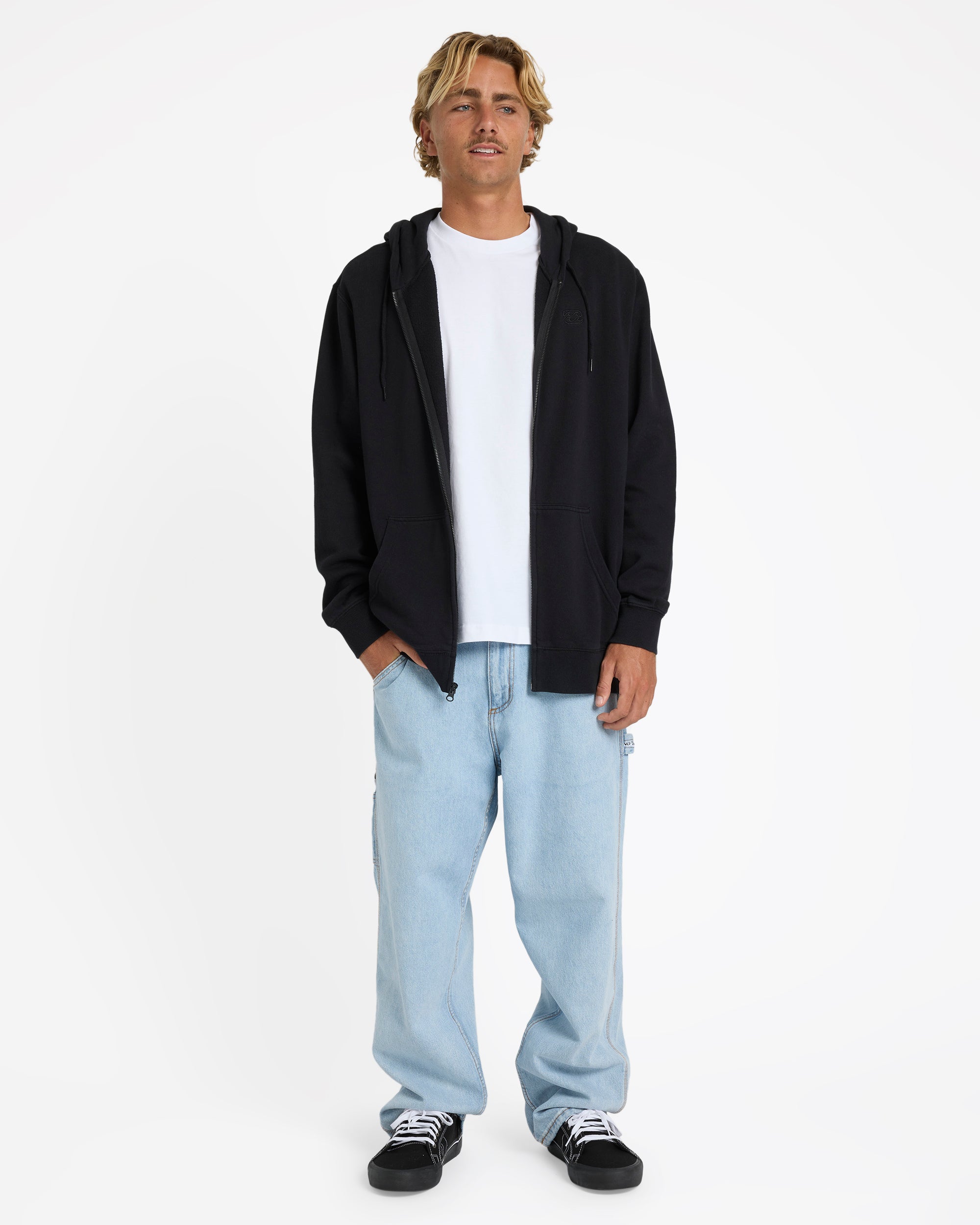 Mens Premium Wave Wash Zip Up Hoodie