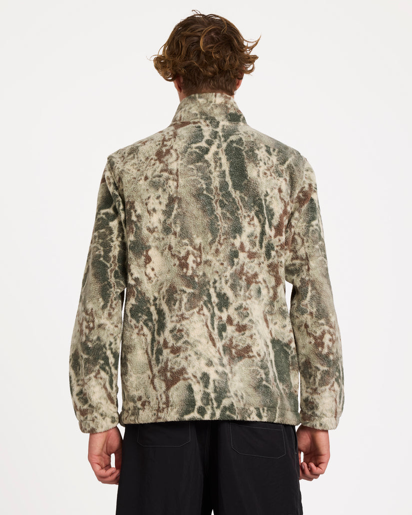 Mens Boundary Mock Zip Up Fleece Jacket