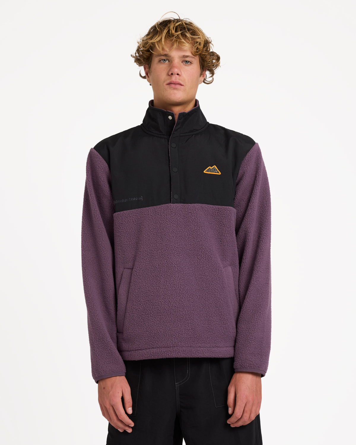 Mens Boundary Mock Snap Fleece Jumper