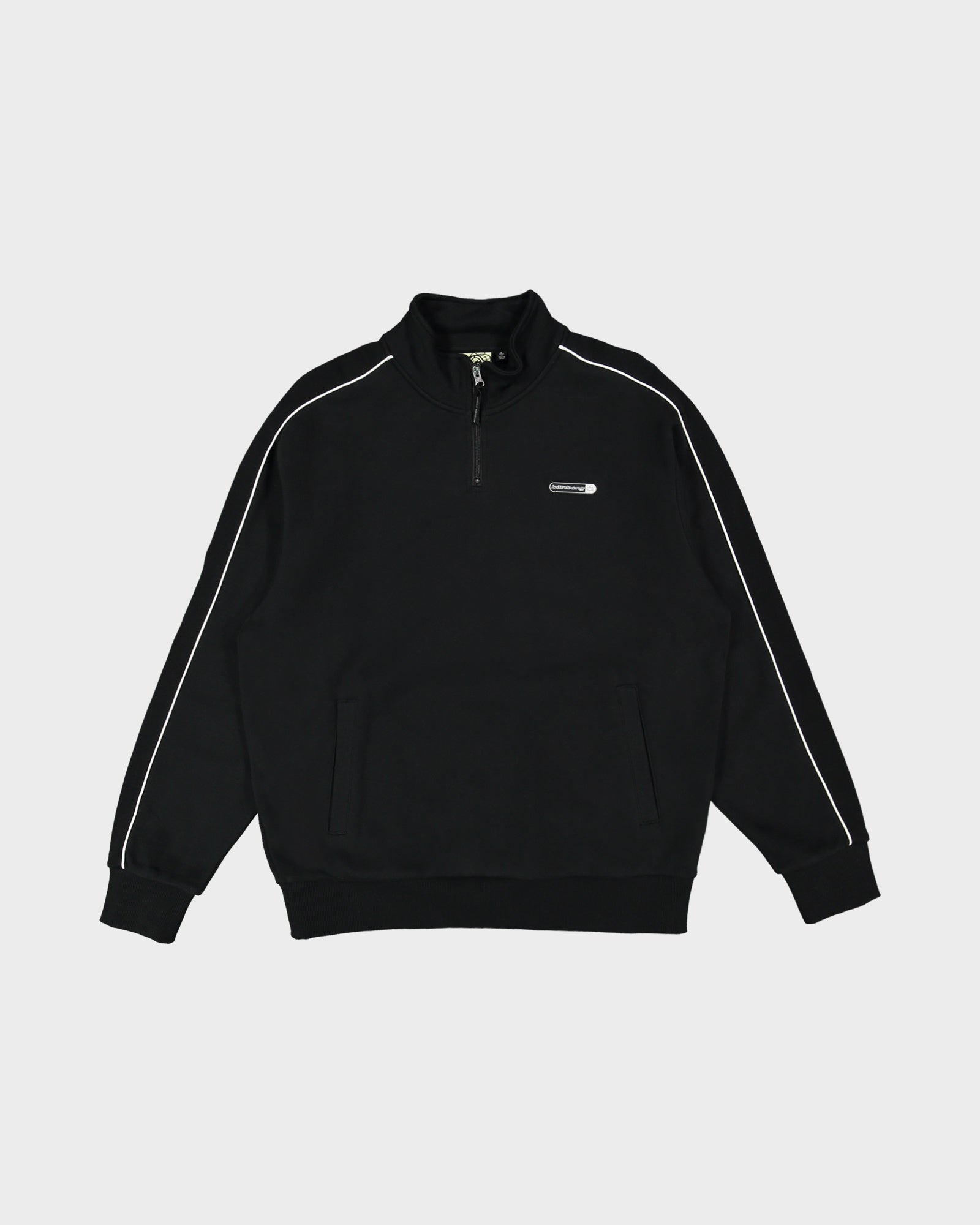 Mens Spec Panelled 1/4 Zip Mock Neck Fleece Top