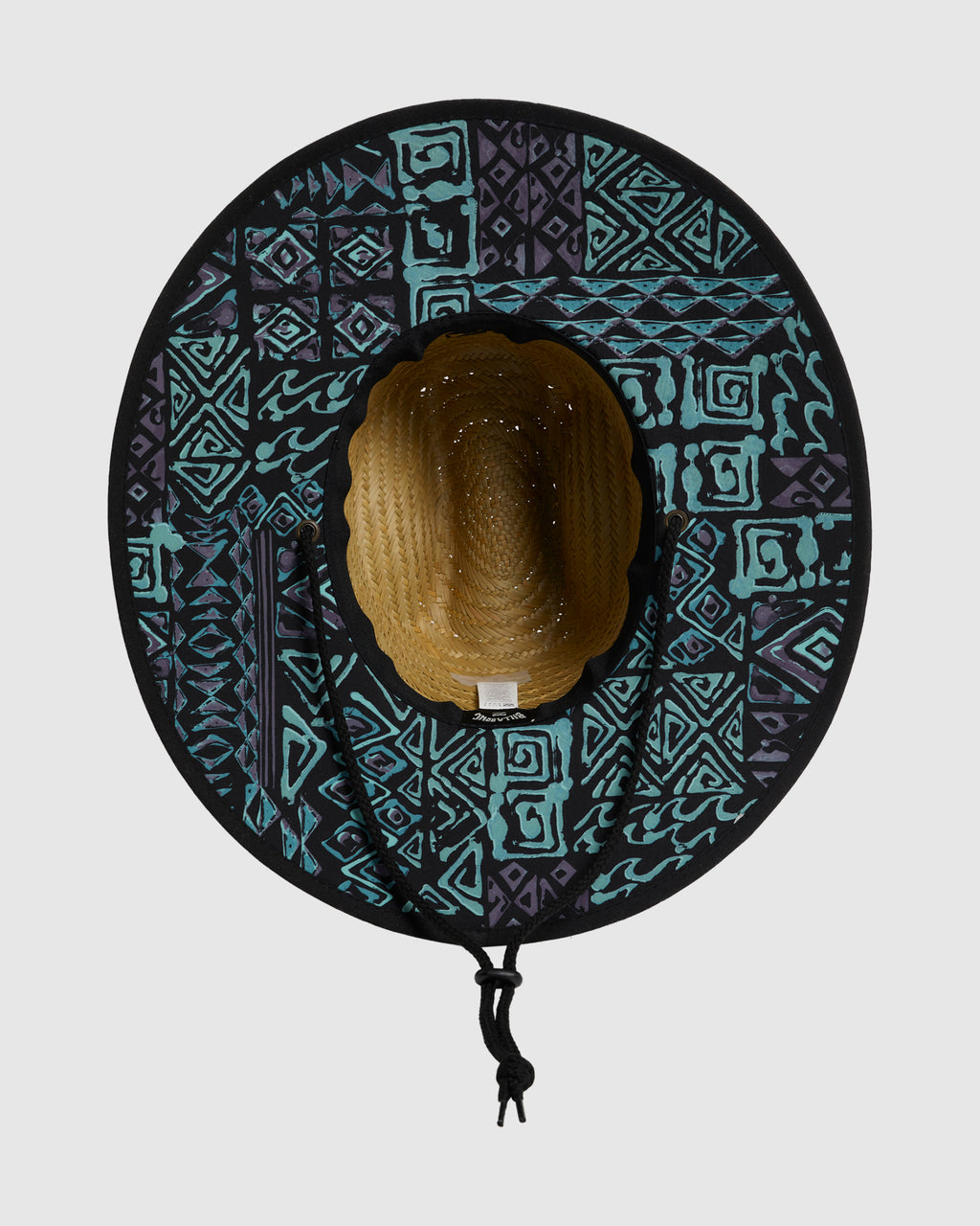 Mens Tides Print Straw Hat