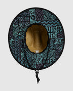 Mens Tides Print Straw Hat