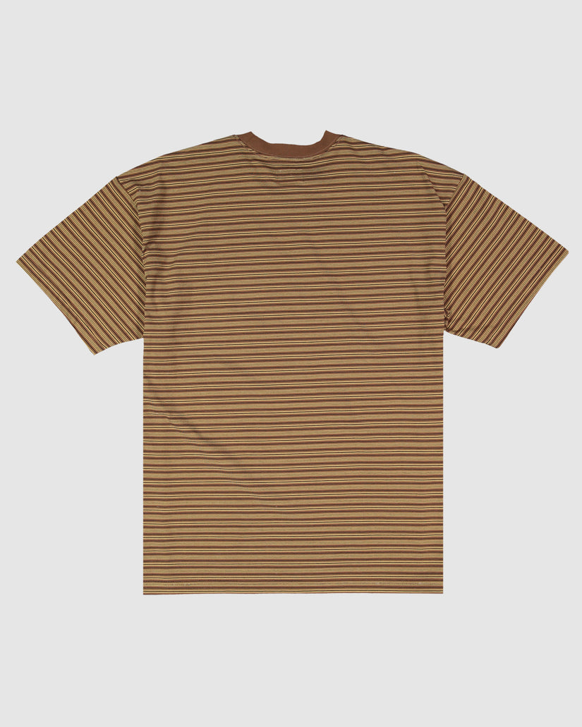 Mens Waffle Knit Stripe Short Sleeve T-Shirt