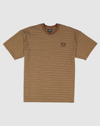 Mens Waffle Knit Stripe Short Sleeve T-Shirt