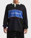 Mens Warped Rugby Long Sleeve Polo Shirt