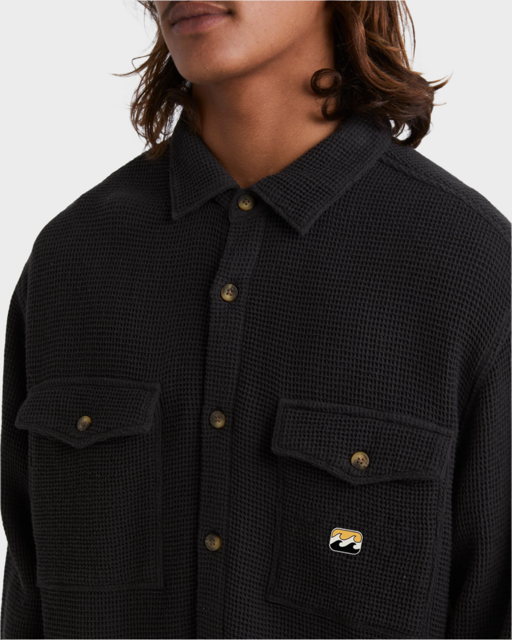 Mens Waffle On Long Sleeve Shirt
