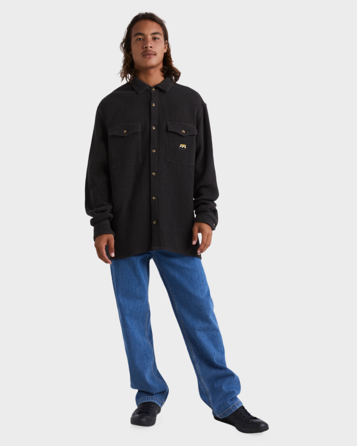 Mens Waffle On Long Sleeve Shirt