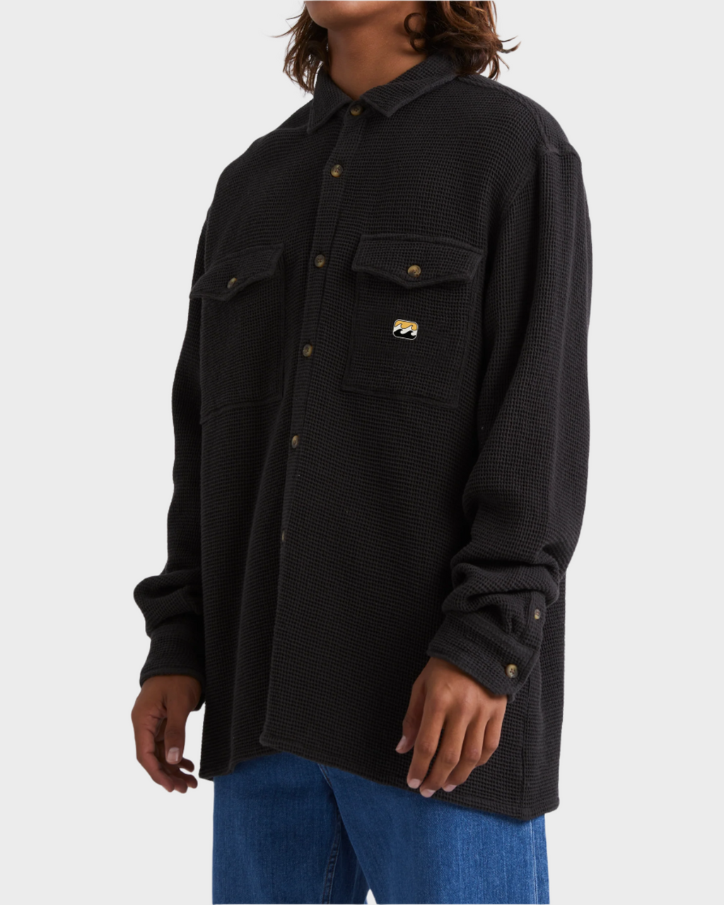 Mens Waffle On Long Sleeve Shirt