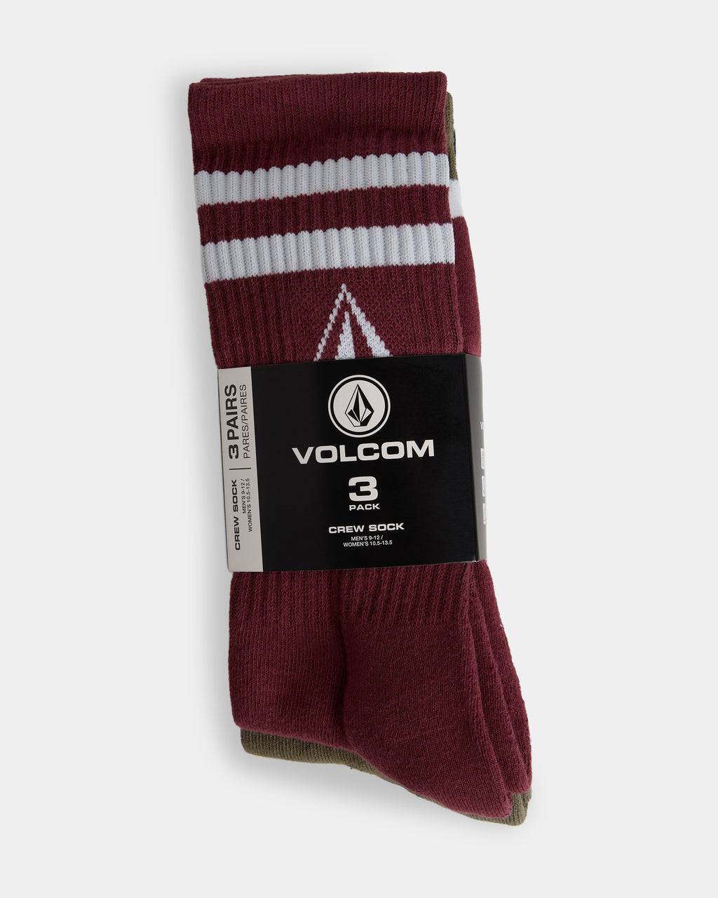 Mens Retro Stone 3 Pack Crew Socks