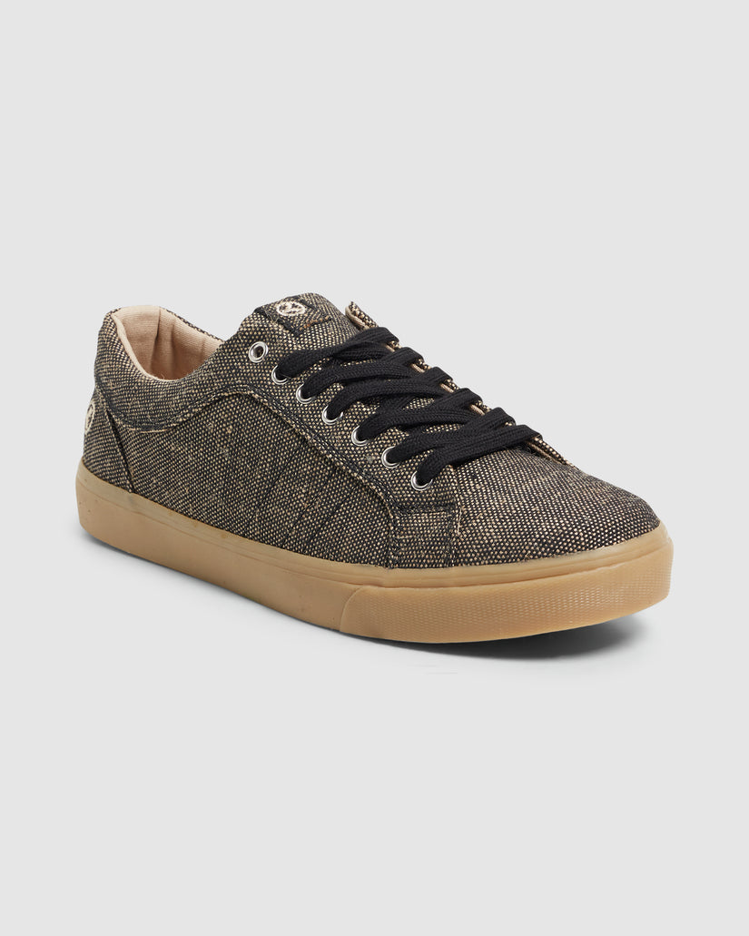 Mens Finetime Hemp Black Sneakers