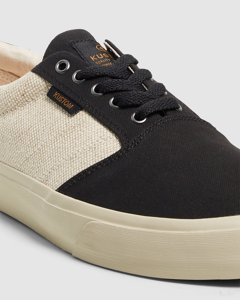 Mens Central Wide Black Hemp Sneakers