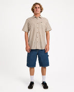 Mens Arvostripe Woven Short Sleeve Shirt