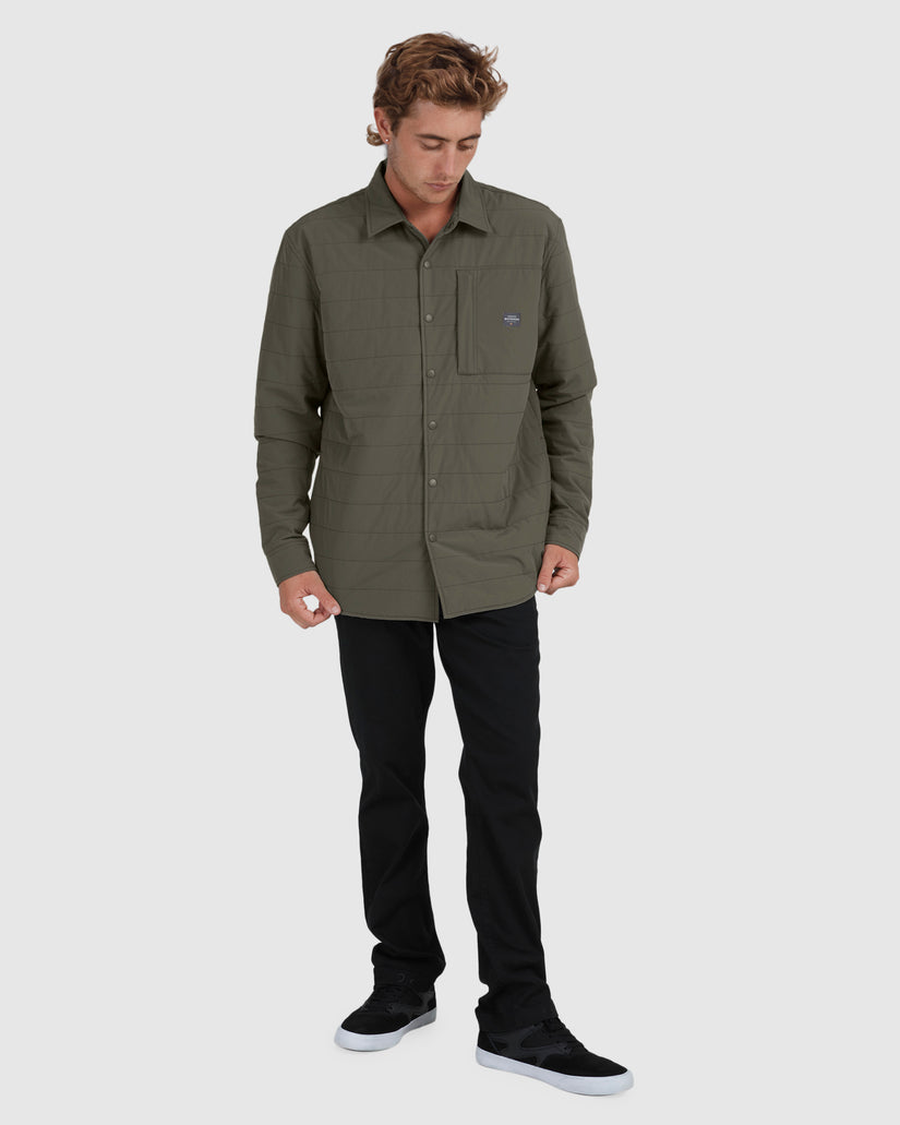 Mens Waterman Artic Bait Long Sleeve Quilted Overshirt