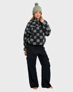 Womens Winter Sherpa Quarter zip Fleece Jumper