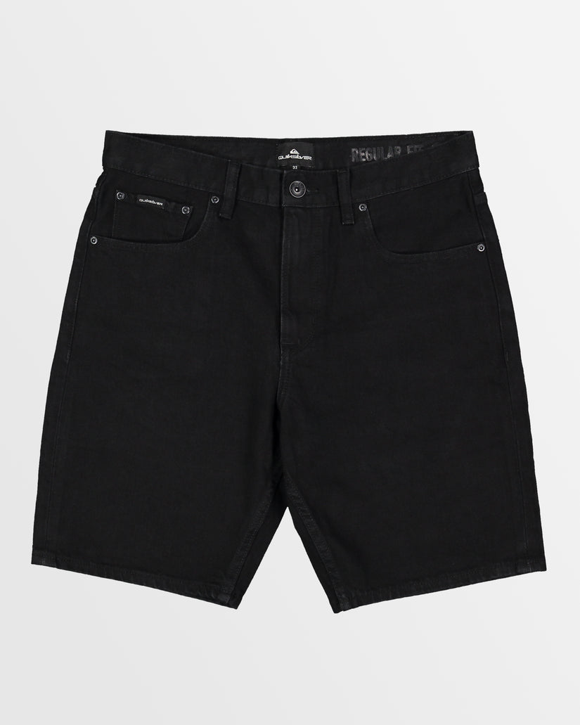 Mens Aqua Cult Aged Denim Shorts BLACK 30