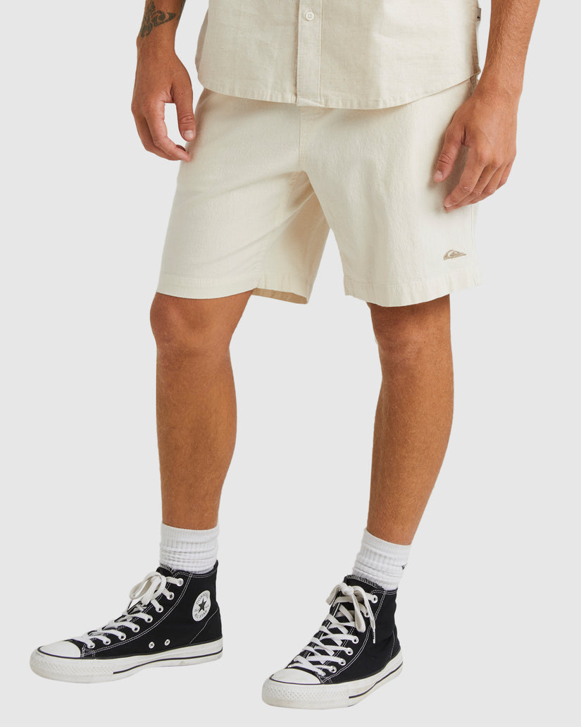 Mens Palm Waves Elasticated Walkshorts