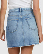 Womens Rain Beau Blue Denim Mini Skirt