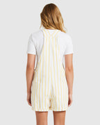 Womens Great Time Stripe Denim Overalls