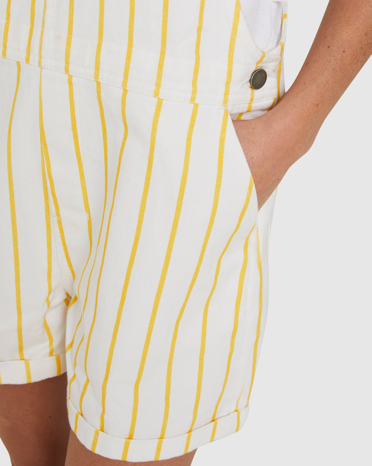 Womens Great Time Stripe Denim Overalls
