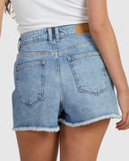 Womens Eva Beau Blue Denim Shorts