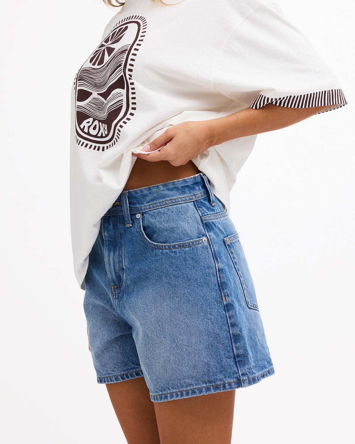 Womens Morning Splendour Mid Denim Shorts