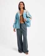 Womens Duo Cord Zip Up Hoodie Jacket