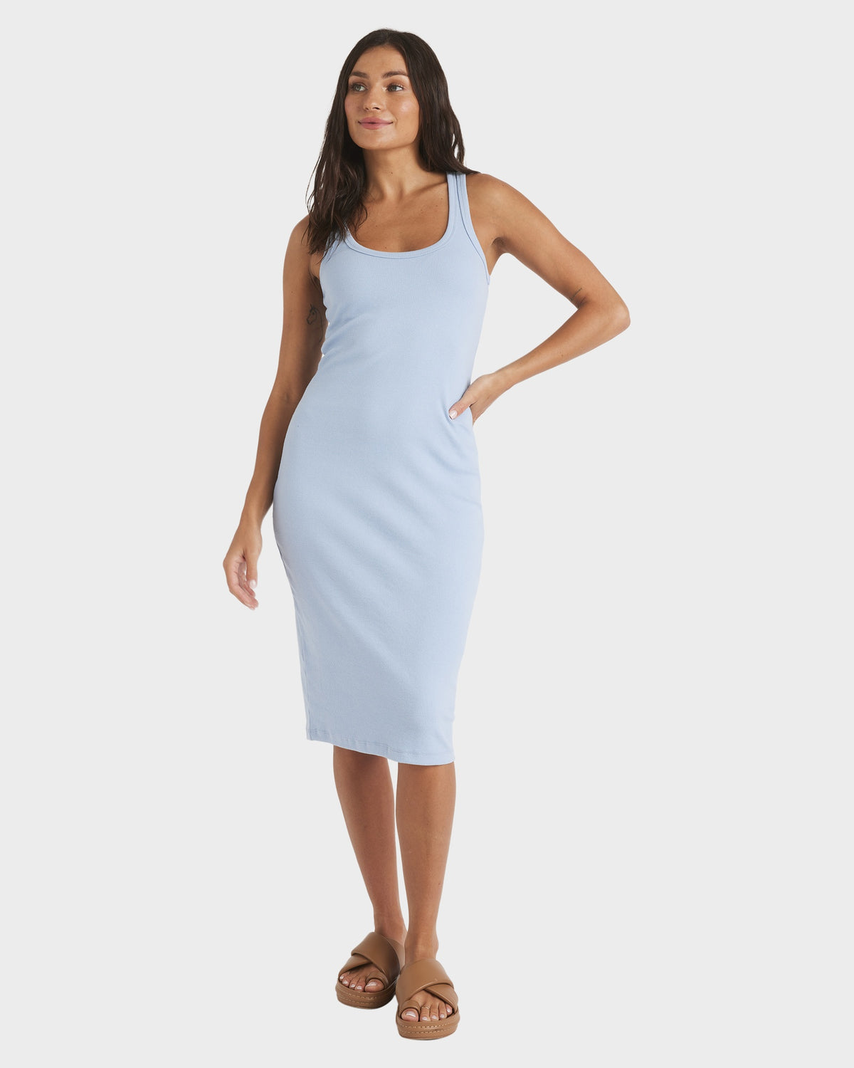 Womens Base Rib Dress Mini Dress