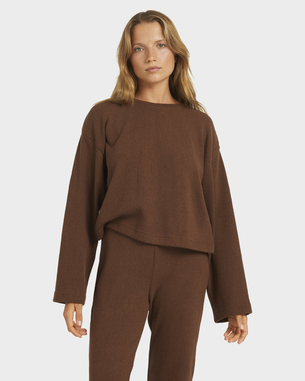 Womens Stay Cozy Knit Crew