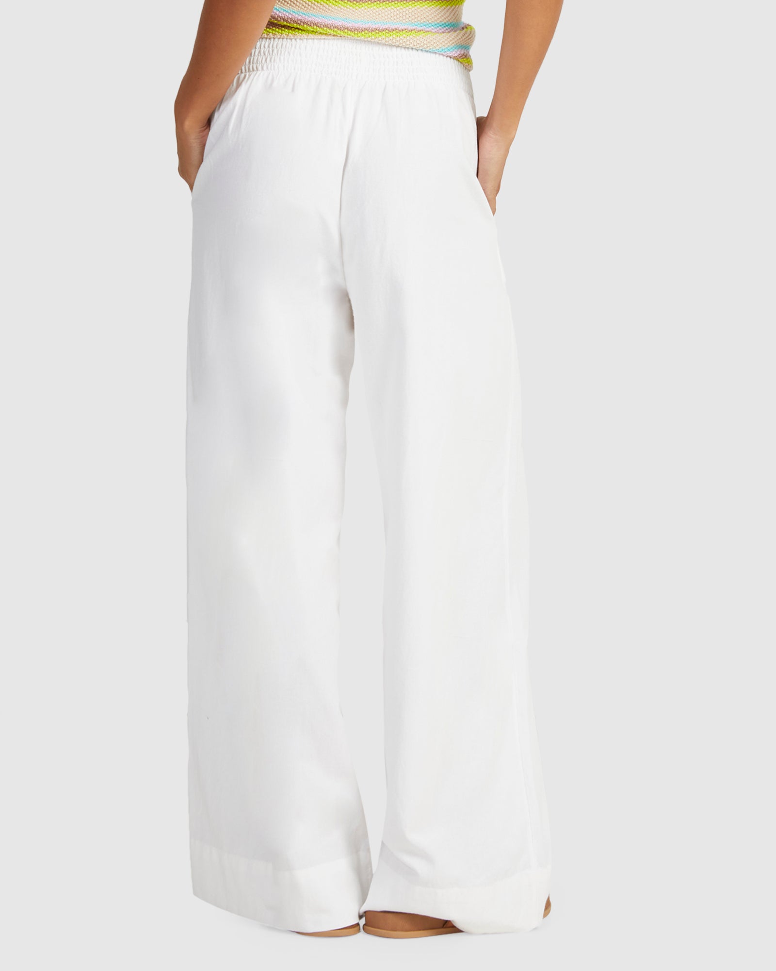 Roxy white linen pants outlet