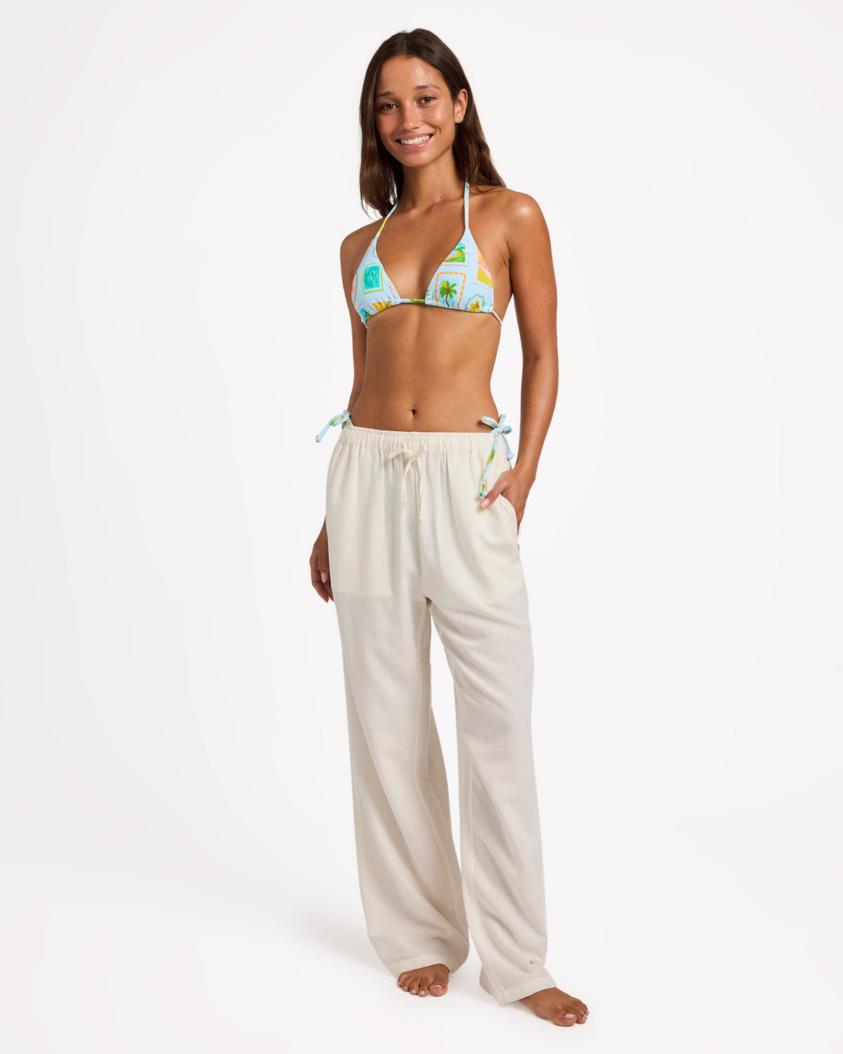 Womens Hibiscus Beach Pants