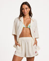 Womens Hibiscus Elastic Waist Shorts