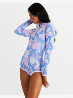 Womens Hollow Trees Long Sleeve One Piece Swimsuit