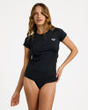 Womens Essentials Half Zip Short Sleeve Rashguard