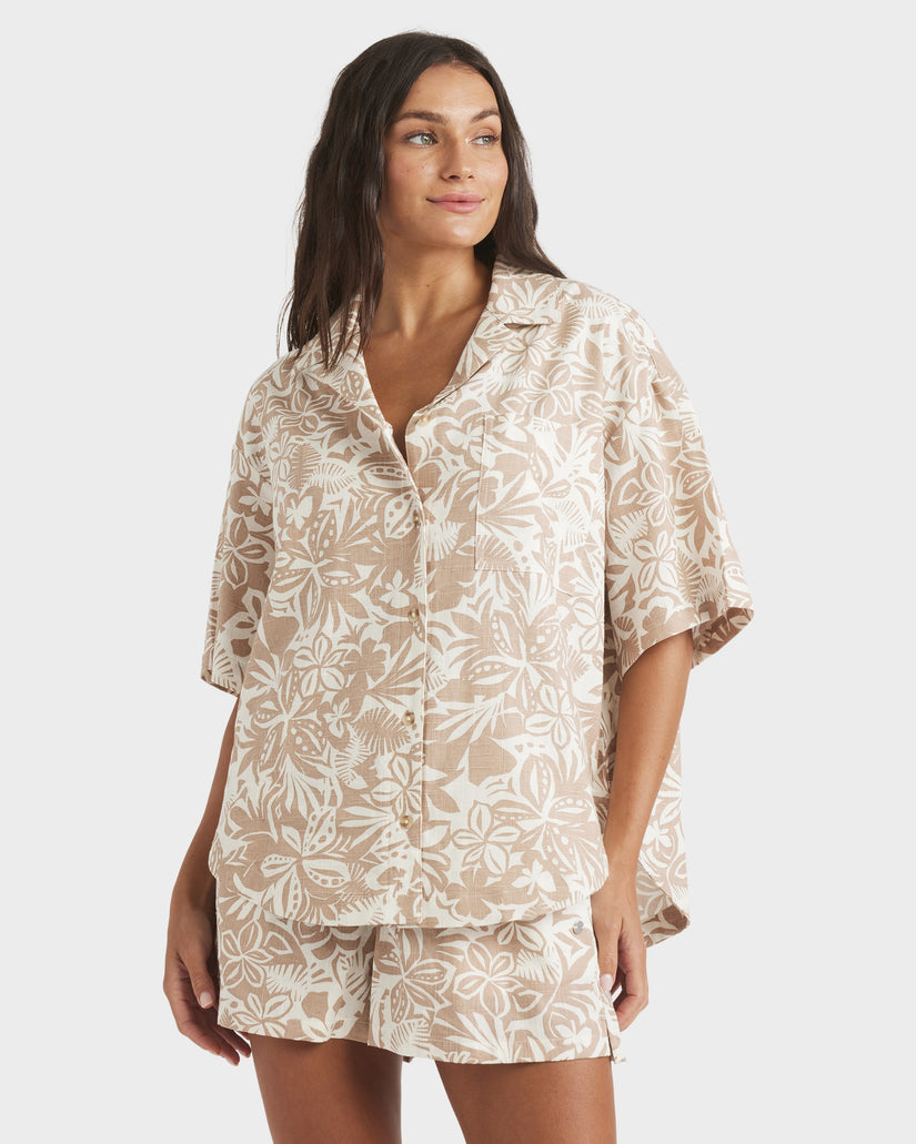 Womens Bisous Shirt Printed Button Down Shirt