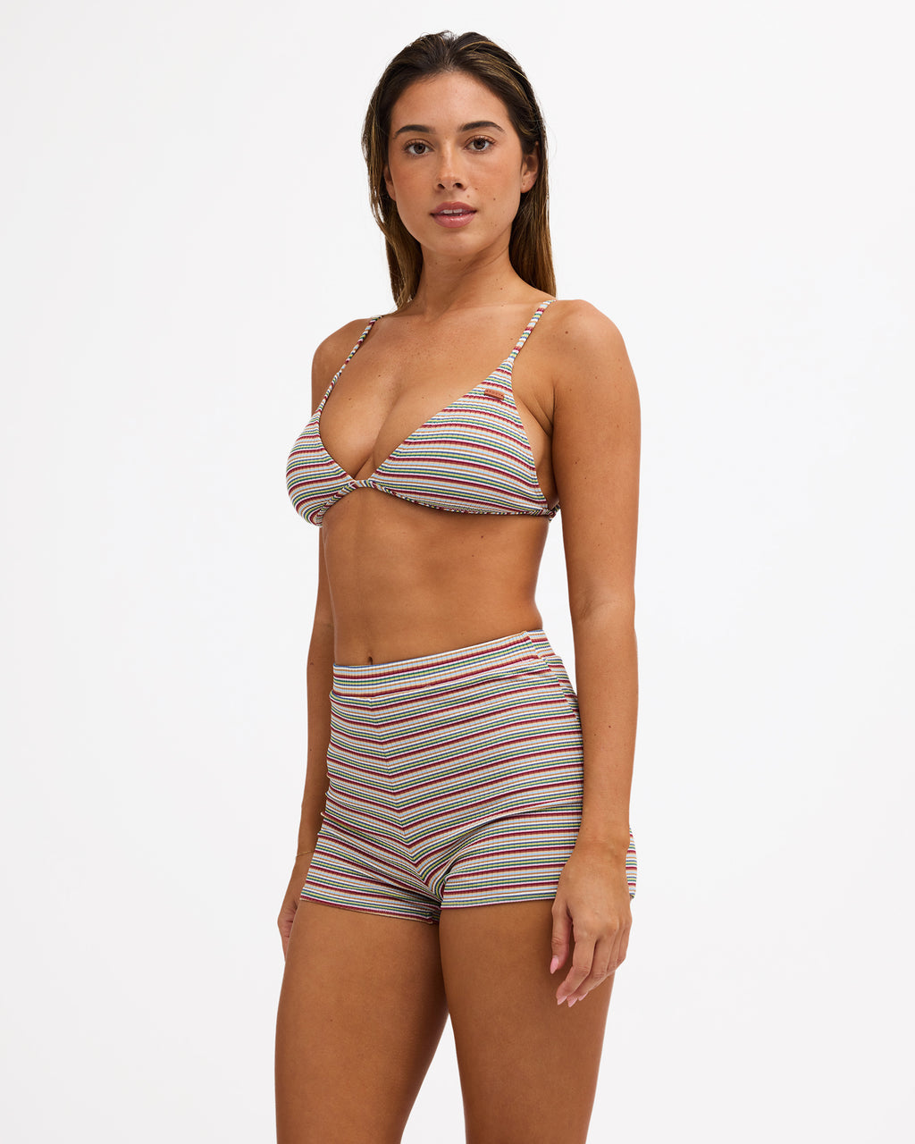 Womens Sunset Stripe Shorty Bikini Bottom