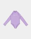 Girls 2-7 Heater Long Sleeve One Piece Swimsuit