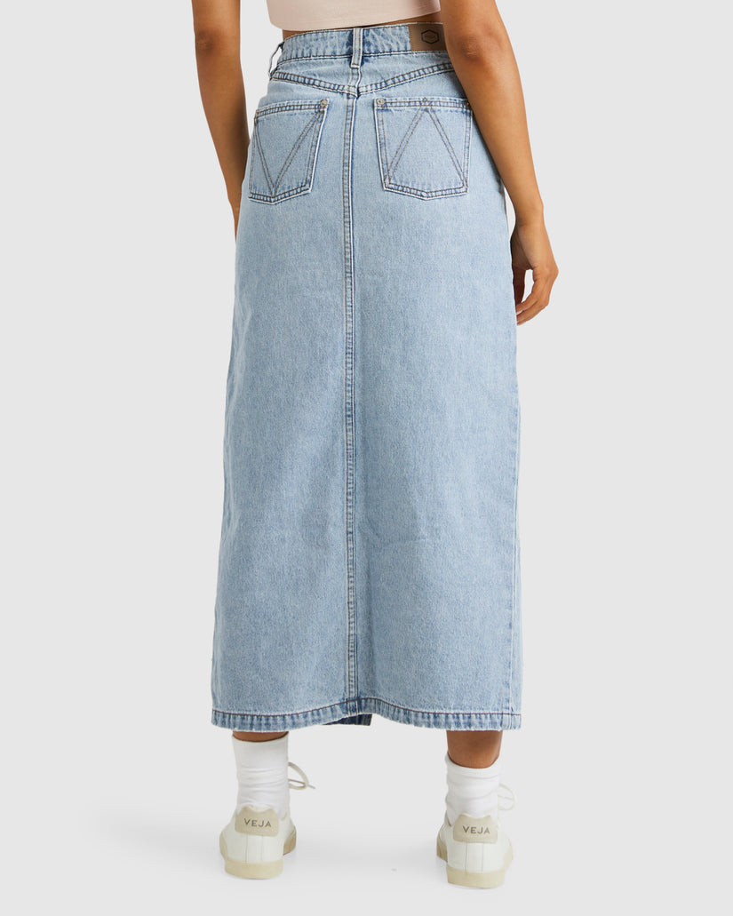 Womens Denim Maxi Skirt