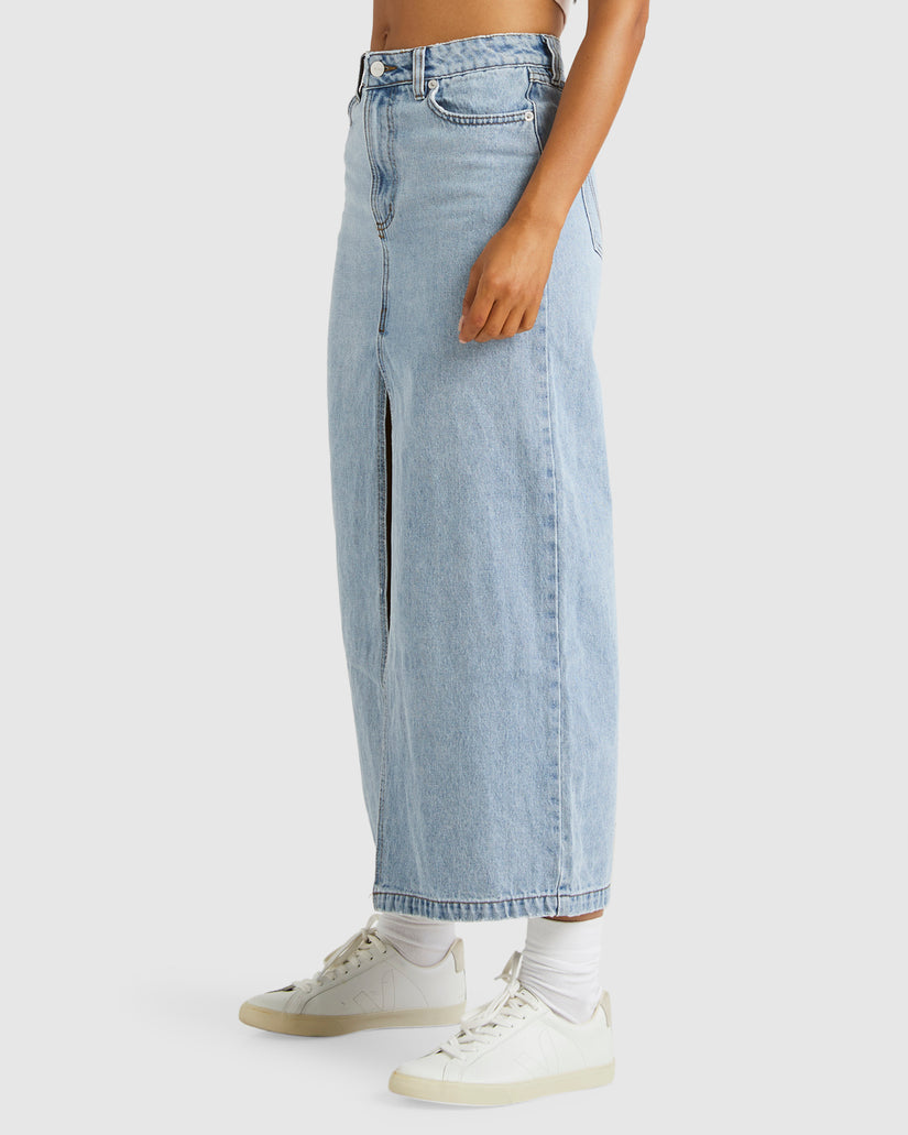 Womens Denim Maxi Skirt