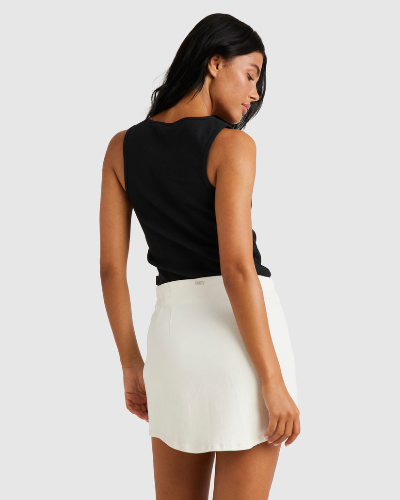 Womens Scooped Mini Denim Skirt