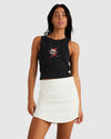 Womens Scooped Mini Denim Skirt