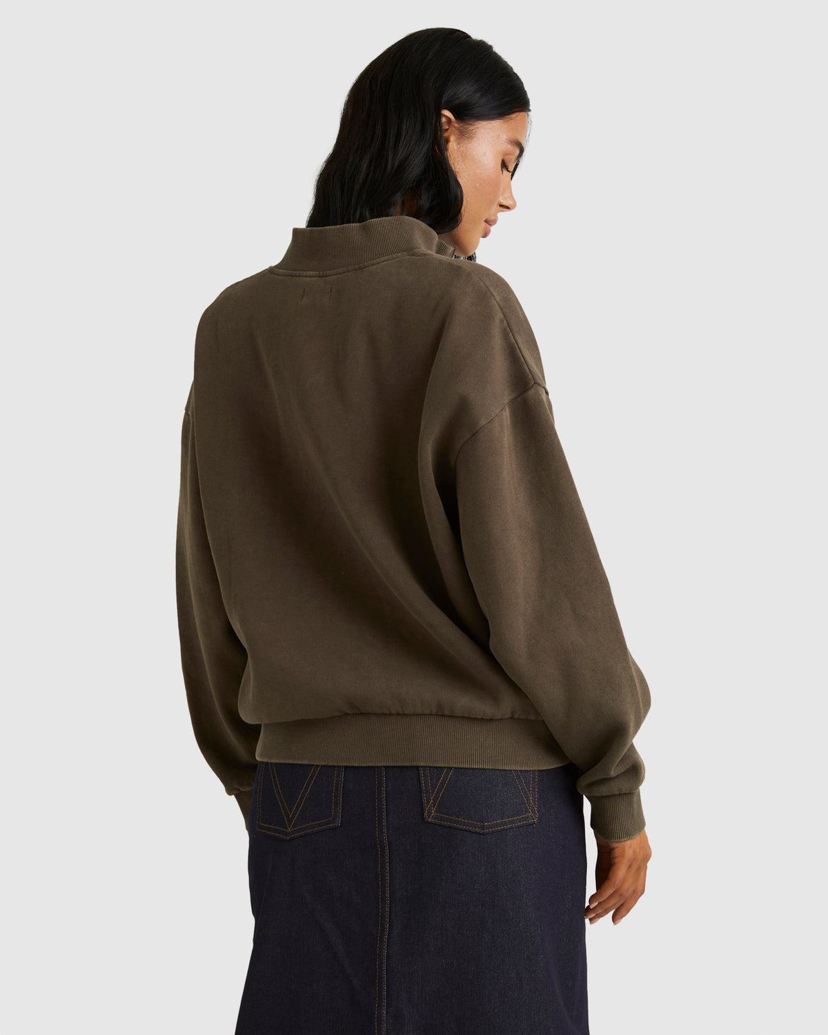 Womens RVCA County 1/4 Zip Crew Neck