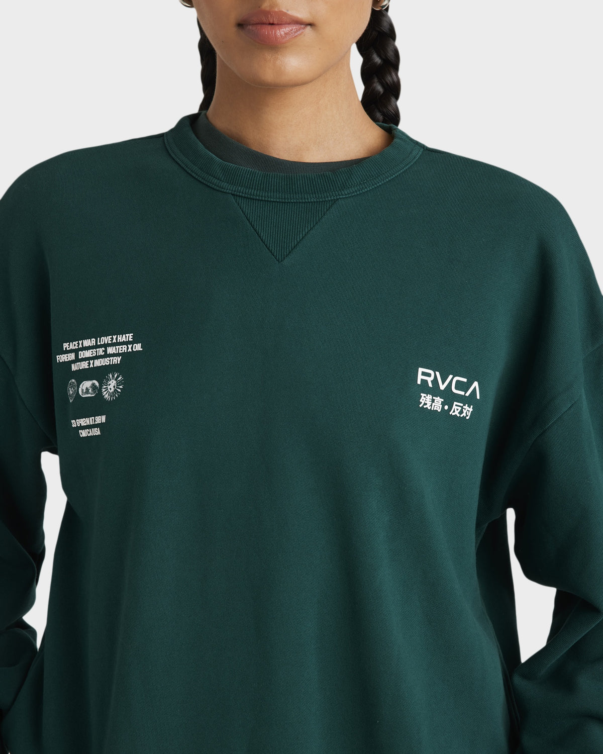Womens Worldly Pocket Crew Neck