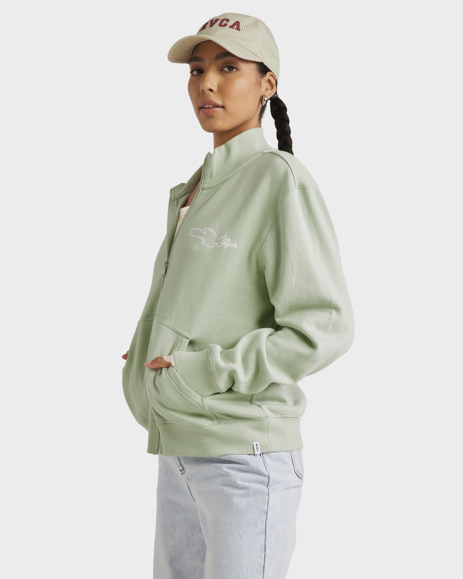 Womens Matcha Slouched Fleece Jacket