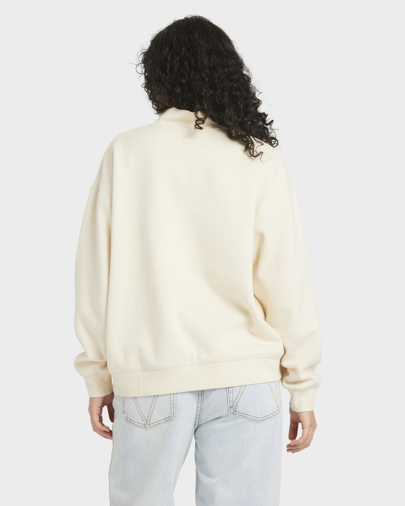 Womens RVCA 1/4 Zip Fleece Pullover Sweatshirt
