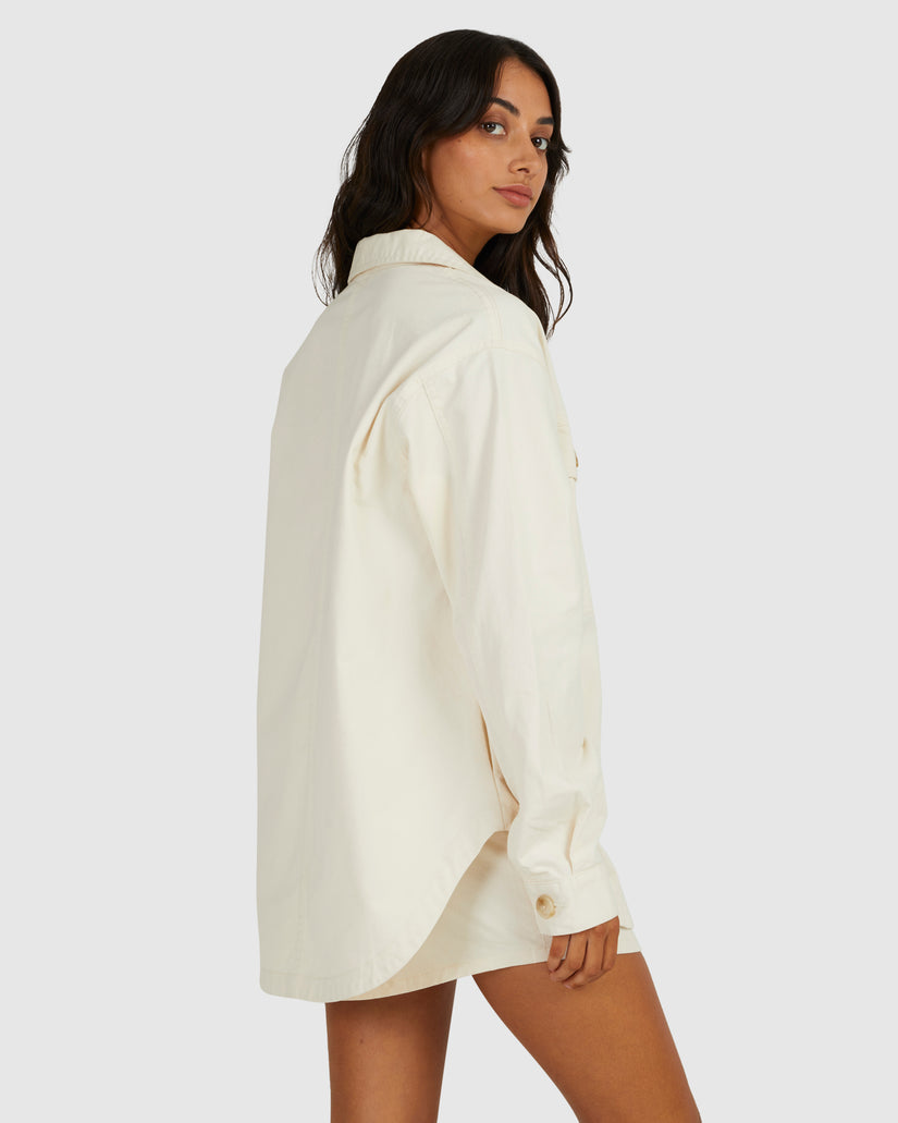 Womens Twill Shacket