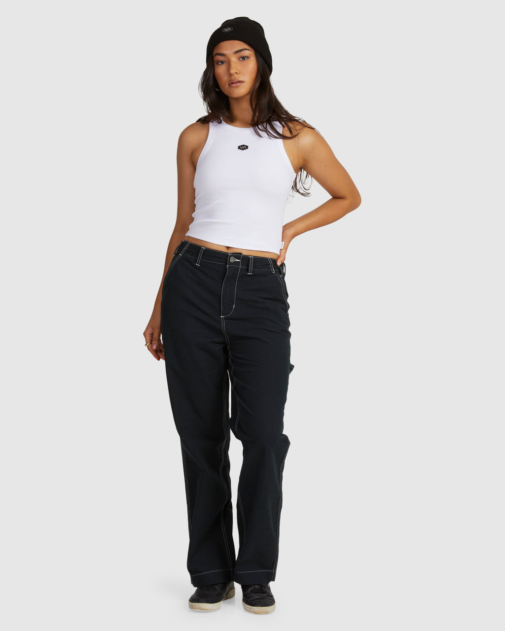 Womens Rvca Badge Staple Tank Top