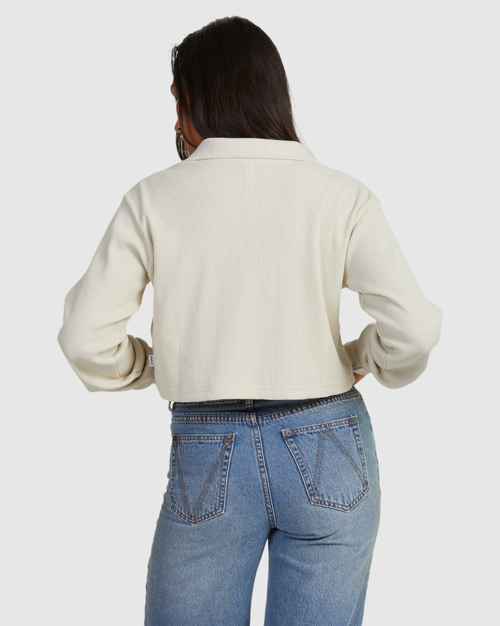 Womens Waffle Vintage Long Sleeve Shirt