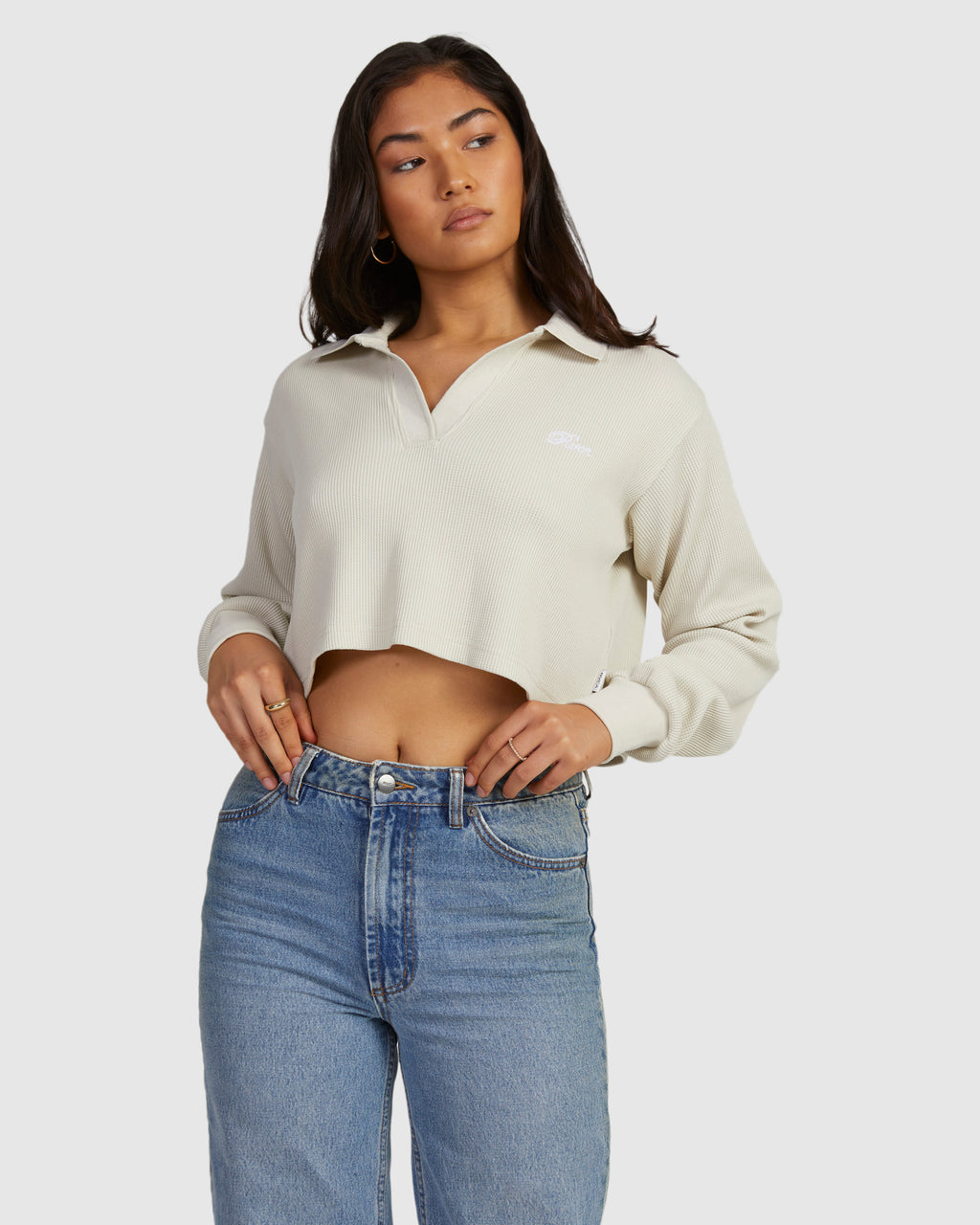 Womens Waffle Vintage Long Sleeve Shirt