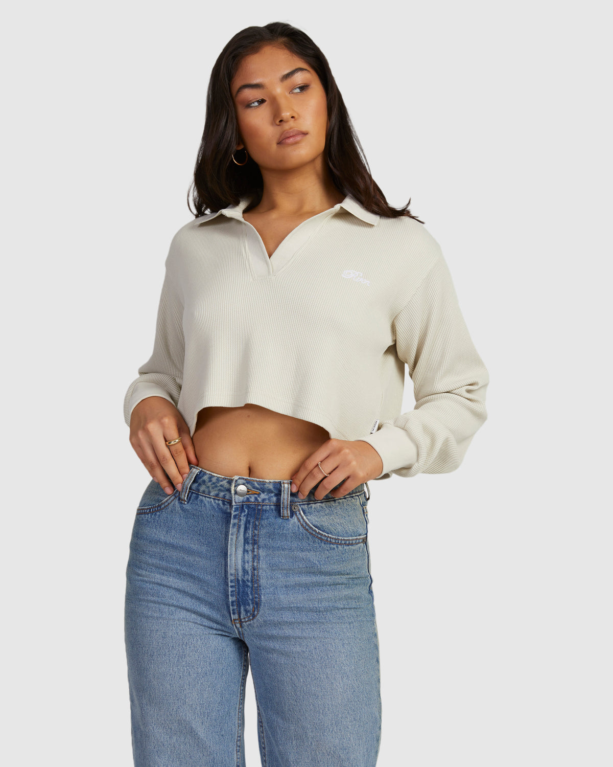 Womens Waffle Vintage Long Sleeve Shirt