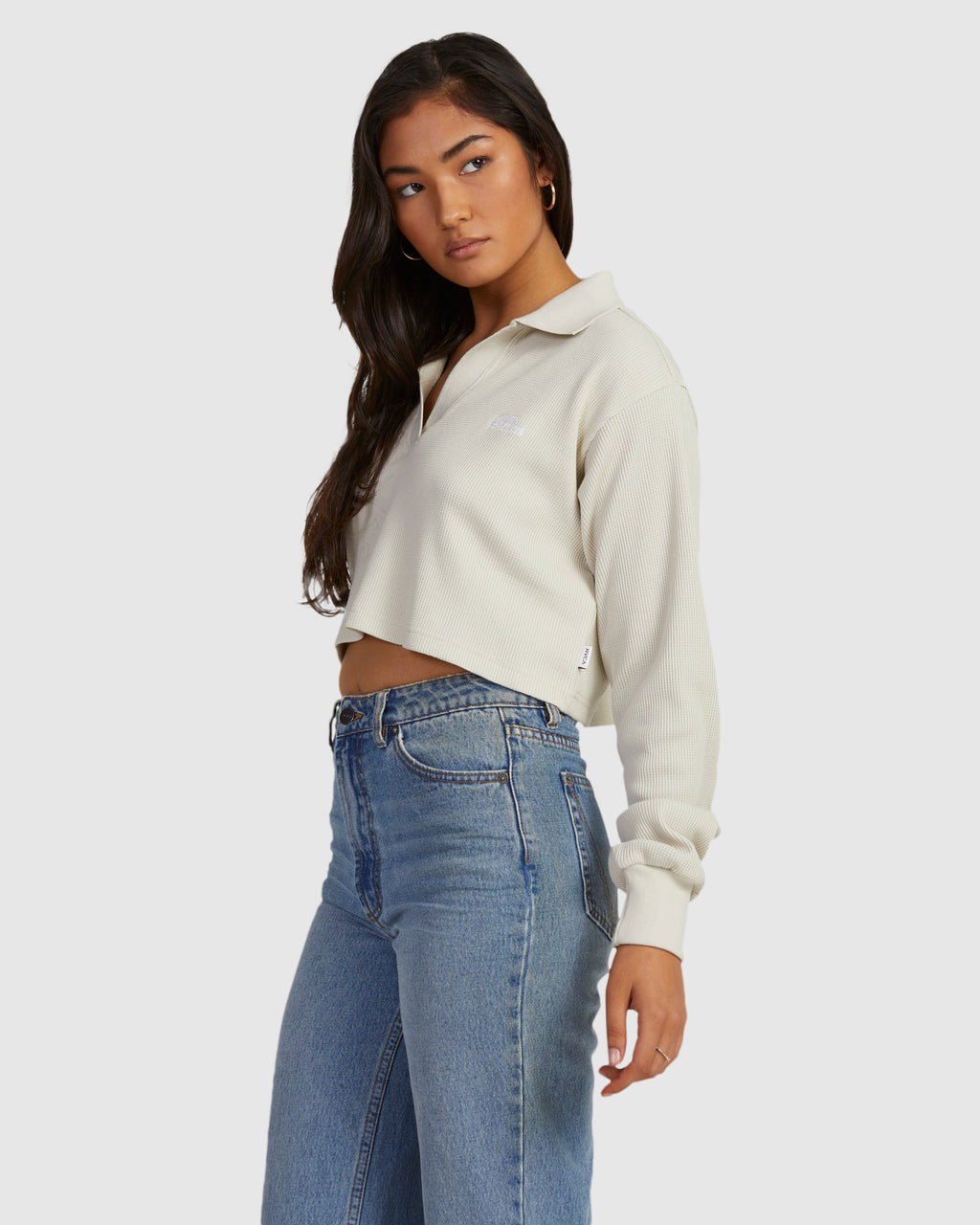 Womens Waffle Vintage Long Sleeve Shirt